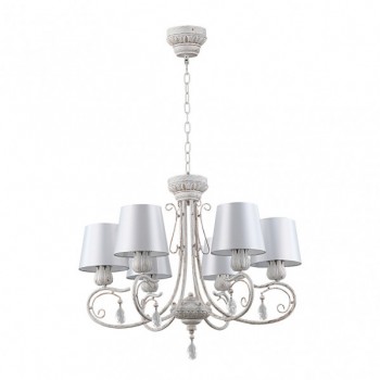 Distribuidor - Lâmpadas Diversas | Lâmpadas Clássicas | LAMPARA CLEMATIS 6XE14 BLANCO/ORO REGX68X68 CM Ref: 151456075
